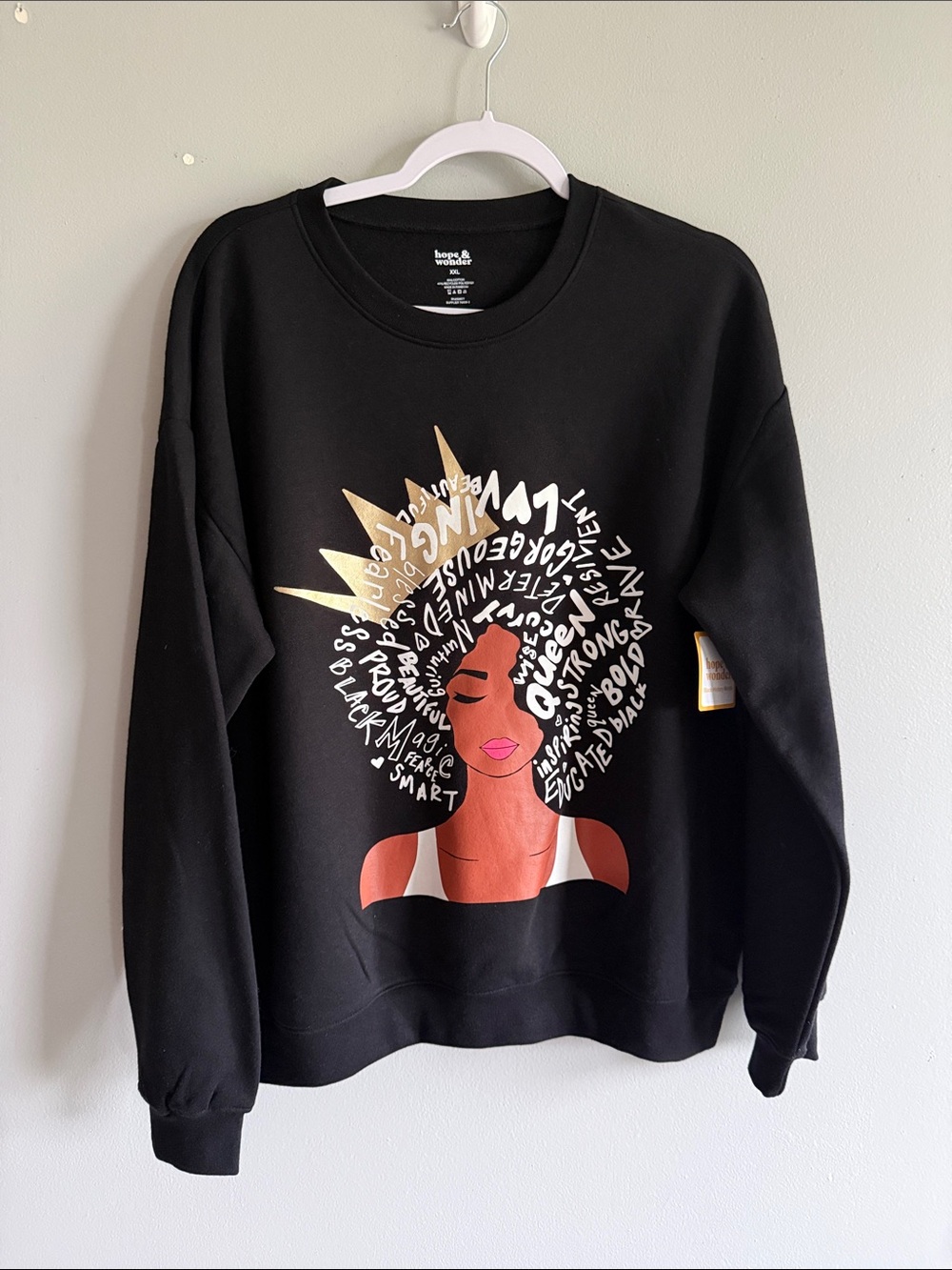 jcpenney Black Graphic Sweatshirt with Crown Artwork